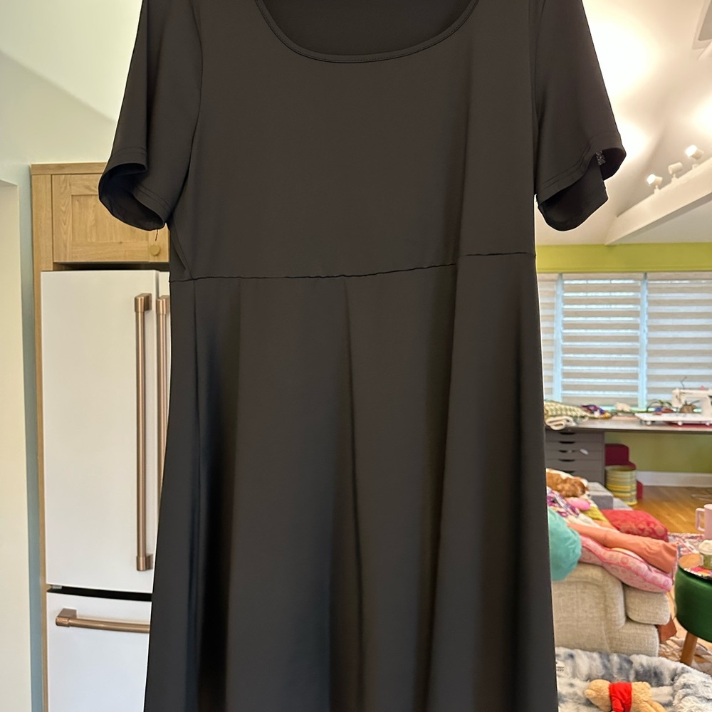 Black A-Line Mini Dress with Scoop Neck